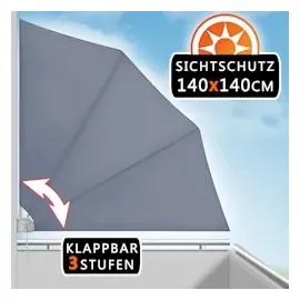 DETEX Balkonfächer 140 x 140 cm grau Polyester 2 St.