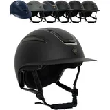 RL24 - Reithelm IRHOlania Deluxe von Imperial Riding | Reitkappe Kinder, Damen & Herren | mit großem Visor & optimalem Belüftungssystem | Helm zum Reiten | Reiterhelm in Schwarz | Größe L