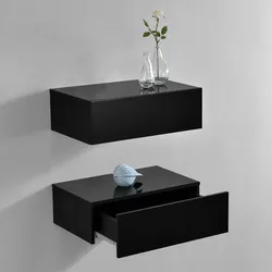 Wandregal Oslo 2er Set 46x30x15cm Schwarz Hochglanz