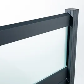 staket pro Anbauzaun Rhombus Mini 124 x 180 cm Grau/Aluminium