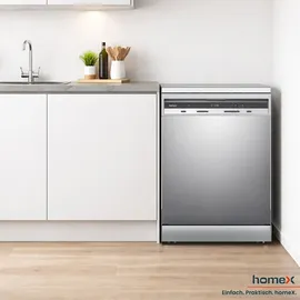 Homex DWFS601442A-S Geschirrspüler (freistehend, 598 mm, Silber)
