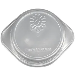 12x runde Mehrweg-Deckel transparent für Suppenterrinen
