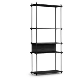 MOEBE - Shelving System, Tall Single, Eiche schwarz gebeizt / schwarz