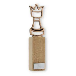 Pokal Konturfigur Schachfigur altgold auf Sandstein 24,4cm