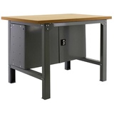 PROREGAL® Werkbank Werkbank Buffalo Wood mit Schrank, (HxBxT 87x120/150/180x75cm, Traglast 600kg, Blau, Grau) grau 150 cm x 87 cm x 75 cm