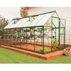 CANOPIA Hybrid Alu grün Polycarbonat 0,7 mm/Dach HKP 4 mm 7,9 m2 inkl. Fundament