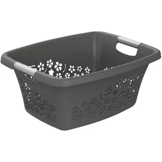 Rotho Wäschekorb Flowers 25, Anthrazit