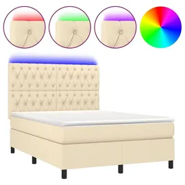 vidaXL Boxspringbett 140 x 200 cm Creme