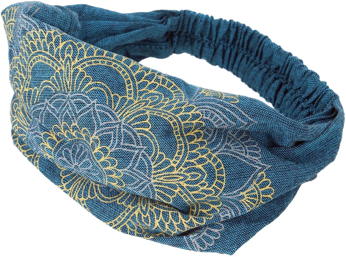 Guru-Shop Stirnband Haarband, Kopfband, Bandana Mandala.. blau