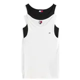 Tommy Hilfiger Tanktop TOMMY JEANS "TJM XSLIM 2PCK RIB TANK EXT", Herren, Gr. 3XL, beige (ecru, schwarz), Single Jersey, Obermaterial: 100% Baumwolle, slim fit, tiefer Rundhals, Tops Tanktop, mit gerippter Struktur, Topseller