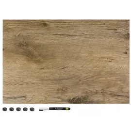 Navaris Magnettafel Memoboard Dark Wood, 60 x 40 cm, braun