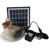 Solar-Wasserspeier Möwe für Teiche & Miniteiche - Keramik Tierfigur mit Solarpumpe - Garten & Balkondeko, Solarbrunnen