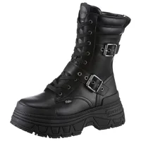 Buffalo Bikerboots »FUSION LACE UP BIKER«, Schnürboots, Stiefelette, mit chunky-Laufsohle Gr. 37, schwarz , 64081340-37