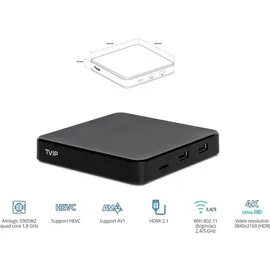 TVIP S-Box v.706 4K UHD Android 11 IP-Receiver (HDR, Dual-WiFi, LAN, Bluetooth, HDMI, USB, MicroSD)