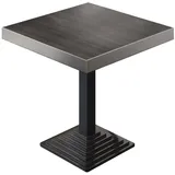 GGMMÖBEL BPY | Bistro Tisch | 60 x 60 x 81 cm | Quadratisch | Edelstahl Rand | Wenge / Schwarz