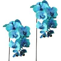 Kuppn Künstliche Orchideen, 10 Blüten, 55 cm, Seide, Phalaenopsis-Blume, fühlt sich echt an, Schmetterling-Orchidee, Latex-Orchideen für Zuhause, Büro, Hochzeit, Dekoration, 2 Stück