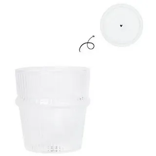 Bastion Collections Tasse Ribbed / Streifen, Glas, Farbe: Transparent, Motiv: Streifen