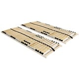 Lattenrost Lattenroste 2 Stk. mit 7 Zonen 90 x 200 cm, tinkaro, Kopfteil feature-kopfteil-verstellbar, Fußteil feature-fusteil-verstellbar beige