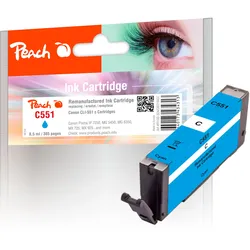 Peach Tintenpatrone cyan kompatibel zu Canon CLI-551C, 6509B001