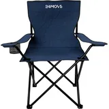 24move 24MOVE® Campingstuhl Faltstuhl, blau, mit Getränkehalter und Tragetasche Outdoor, faltbar max. 100kg