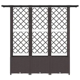 vidaXL Hochbeet mit Rankgitter und Dach 162,5 x 40 x 138 cm Braun