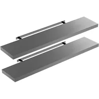 CASARIA 2x Wandregal Matt Grau 110cm