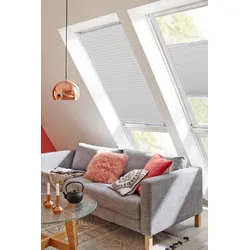 Dachfensterplissee SUNLINES "StartUp Style Honeycomb VD", weiß (weiß, weiß), B:49,3cm H:99,5cm, Obermaterial: 100% Polyester, Plissees, mit Führungsschienen