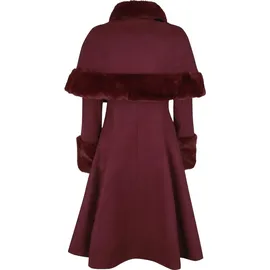 Hell Bunny Vintage Mantel - Capulet Coat Dunkelrot S - rot - S