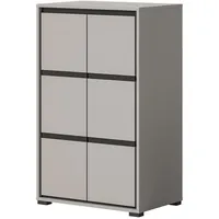 Inn.furn Schuhschrank grau schwarz 65 cm, Soft-Close Malik
