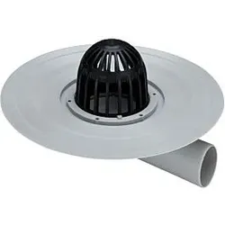 Viega Advantix Balkon-/Terrassenablauf 289386 DN 70, Kunststoff grau, Ablauf waagerecht, mit Kiesfang