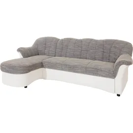 DOMO collection Ecksofa »Flores Schlafsofa, B/T/H: 233/142/86 cm, L-Form« wahlweise mit Bettfunktion, wahlweise mit Federkern, auch in Leder weiß