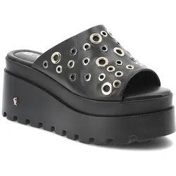 Schwarze Flip-Flops Carinii Plateauschuhe, 38