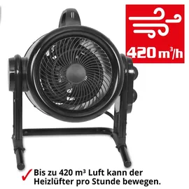 Hecht 3422 Heizlüfter 2in1 Ventilator | 3000 W | bis 40 m2 | Isolierter Tragegriff | Thermostat - Schwarz