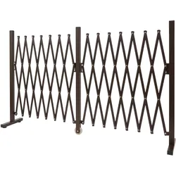 Mendler Absperrgitter HWC-B34, Zaun Schutzgitter Scherengitter Trenngitter, Alu ausziehbar braun ~ Höhe 103cm, Breite 52-400cm