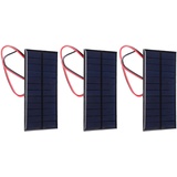 BigKing Mini-Solarzellenmodul, 3 Stück DC 6 V 1 W Solarzellen-Leistungsmodul Polykristallines Silizium-Solarmodul mit 30 cm Kabel