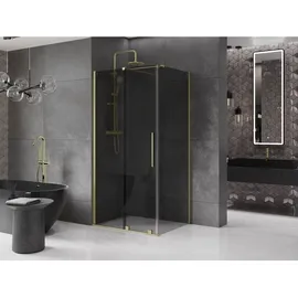 Mexen Velar Duschabtrennung mit Schiebetür 100 x 85 cm Graphit/Gold 871-100-085-41-55