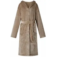 vidaXL Bademantel Hoodie Kamel M Flanell