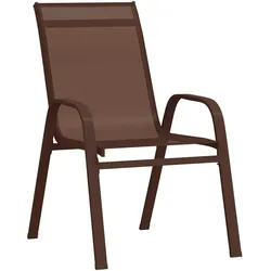 vidaXL Stapelbare Gartenstühle 2 Stk. Braun Textilene