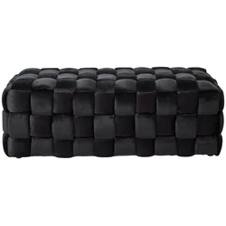 Hockerbank JAHNKE "WEB ART L", schwarz, B:118cm H:42,5cm T:50cm, Hocker, Hocker, Couchtisch, Beistelltisch gepolstert in edler Flechtoptik