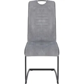 Hela Esszimmerstuhl HELA "Tabea Freischwinger BESTSELLER verschiedene Stoffqualitäten", grau (vintage grau, schwarz), B:43cm H:99cm T:61cm, 100% Polyester, Stühle, Esszimmerstuhl, 2 oder 4 Stück, Schwingstuhl, Microfaser Vintage oder Kunstleder