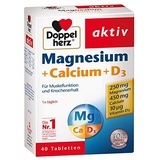 Doppelherz Magnesium + Calcium + D3 - Magnesium als Beitrag für die normale Muskelfunktion und zum Erhalt normaler Knochen – 3er Pack (3 x 40 Tabletten)