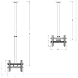 VCM Deckenhalterung CM 3 Maxi silber