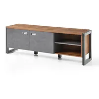 Furn.design TV-Lowboard Eiche und grau TV Unterteil 156 x