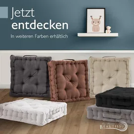Beautissu Sitzkissen 50 x 50 x 10 cm Braun 1 St.