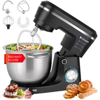 LLIVEKIT 1500W Küchenmaschine, 5,2L Edelstahl-Rührschüssel, Knetmaschine Rührmaschine mit 10 Geschwindigkeiten + Pulsfunktion, Überhitzungsschutz, Multifunktional Haushalts-Backgerät