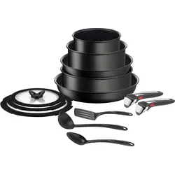 Topf-Set TEFAL "Ingenio Unlimited On Pfannen und Töpfe induktionsgeeignet, Antihaft", schwarz, B:37cm H:25cm L:37cm, Töpfe, Thermo-Signal, abnehmbarer Griff, für alle Herdarten geeignet