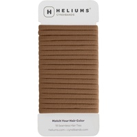 Heliums Haargummis - Hellbraun - 6 mm, mittlerer Halt, Nylongewebe, 18 Stück