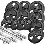 Marbo Sport Hantelstangen gummierte Tri-Grip Hantelscheiben Set 83 kg - Marbo Sport