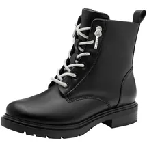 Marco Tozzi Damen Stiefeletten zum Schnüren Rund mit Reißverschluss, Schwarz (Black), 39 EU