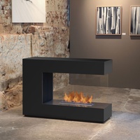 muenkel design loft.line -- C-02 [Design Raumteiler Ethanol Kamin]: Tiefschwarz - PrimeFire Pro